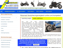 Tablet Screenshot of motorrad-versicherungsvergleich.eu